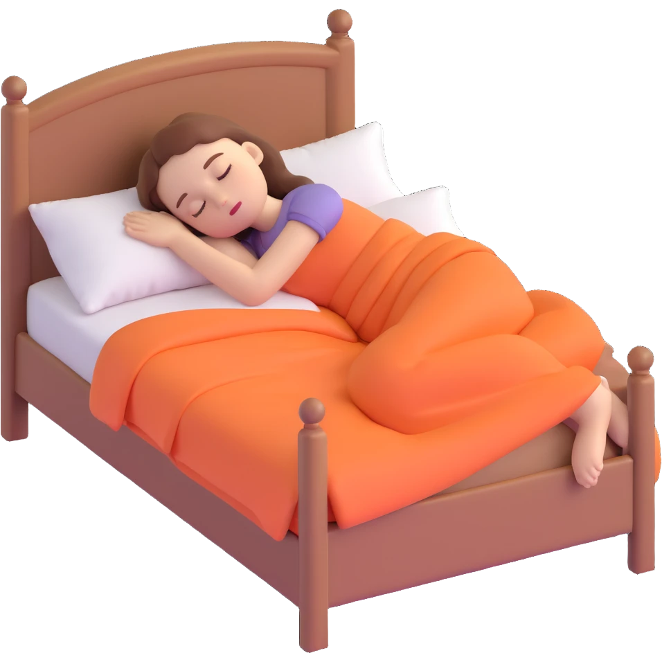 coquette girl sleeping in a pink soft bed emoji