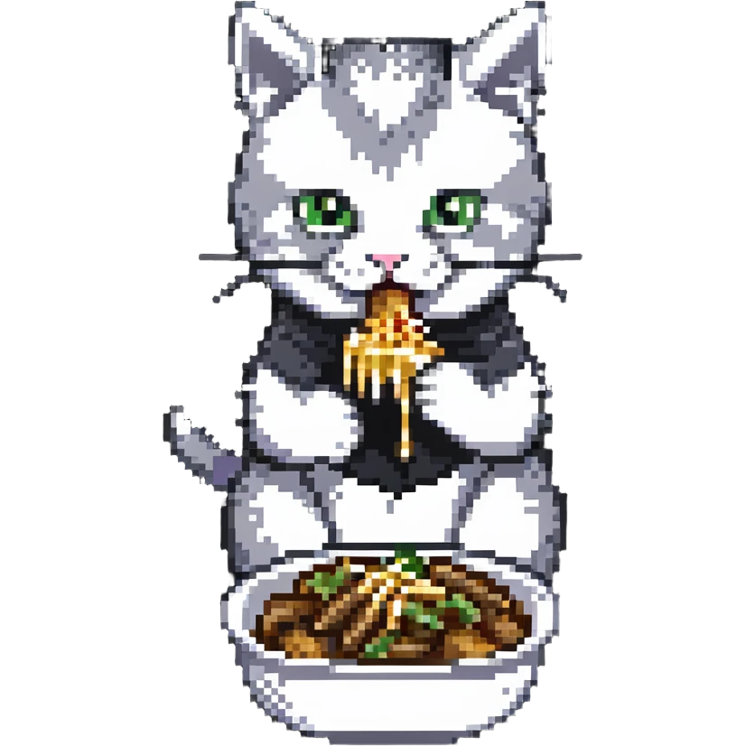 cat eating poutine emoji