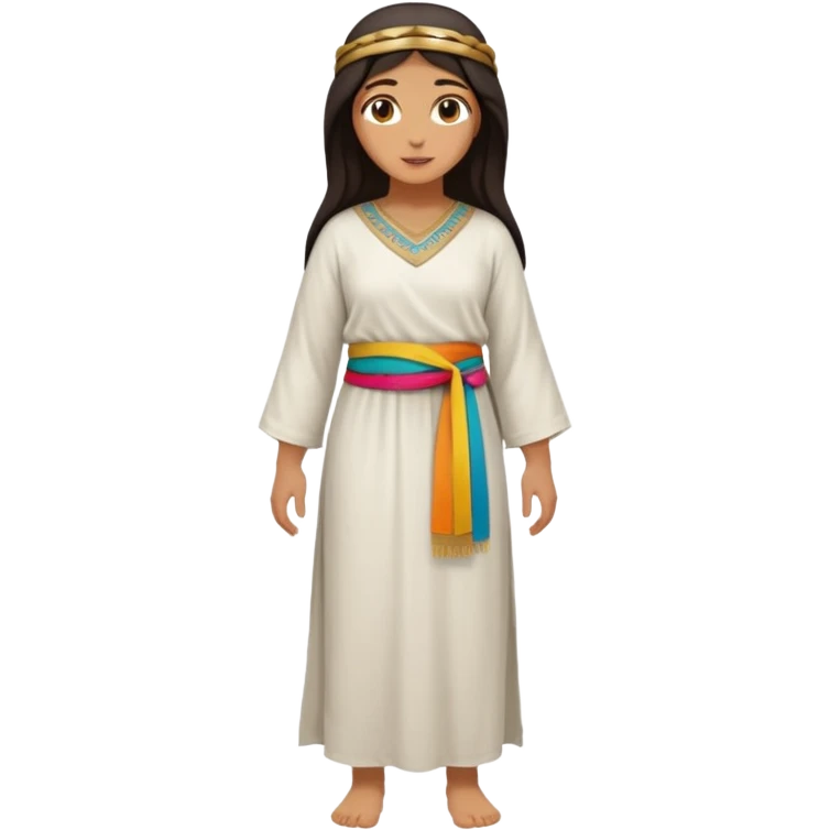 fullbody Middle Eastern woman from Jerusalem, 1st century, tunic and sash, no head covering, no religious symbols emoji