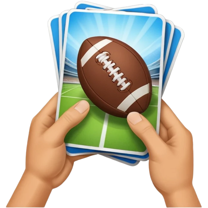 hand opening football card packs in madden emoji