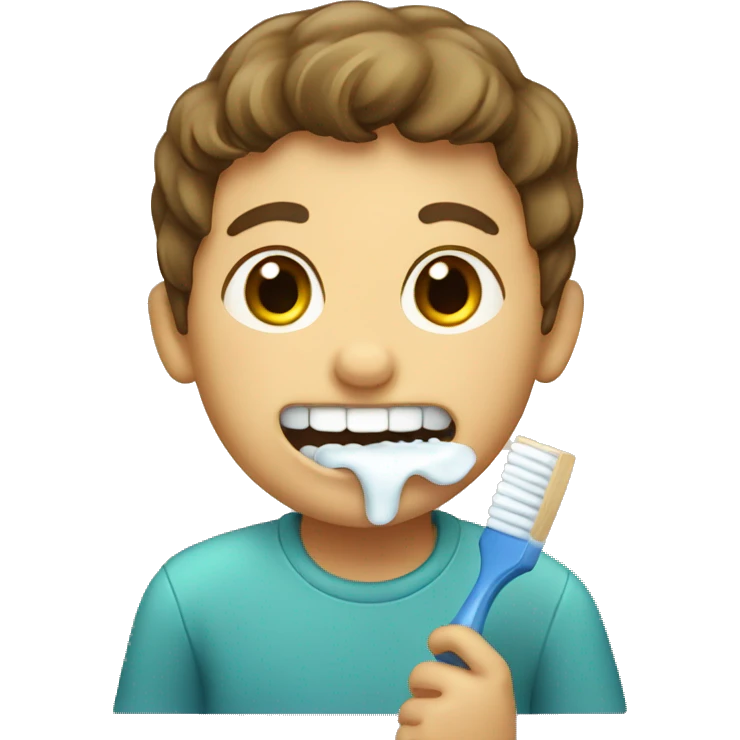 boy brushing tooth emoji