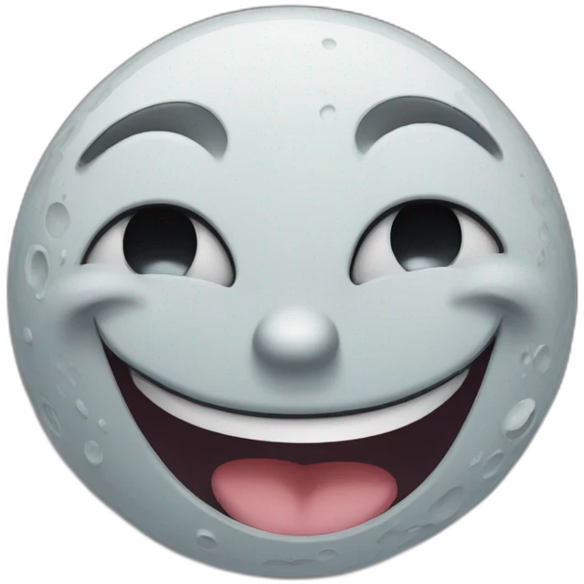 Laughing moon emoji