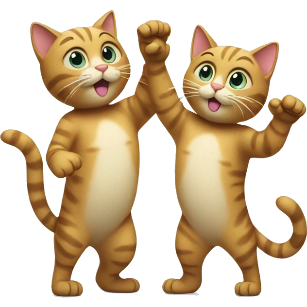 Two cats high-fiving   emoji