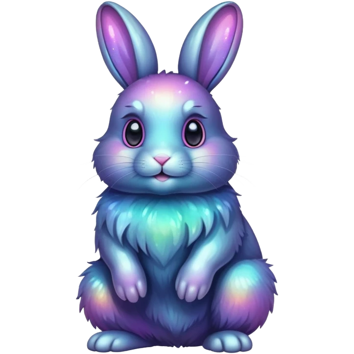 Dark iridescent bunny emoji