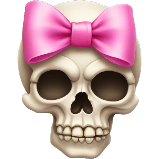 Skull with pink bow emoji