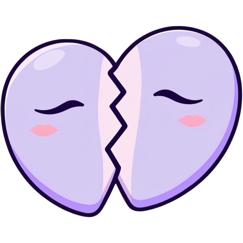 lilac pastel kiss emoji