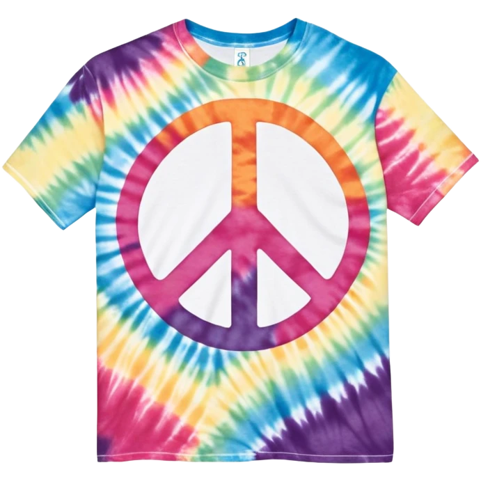 1990’s tie dye peace sign shirt emoji