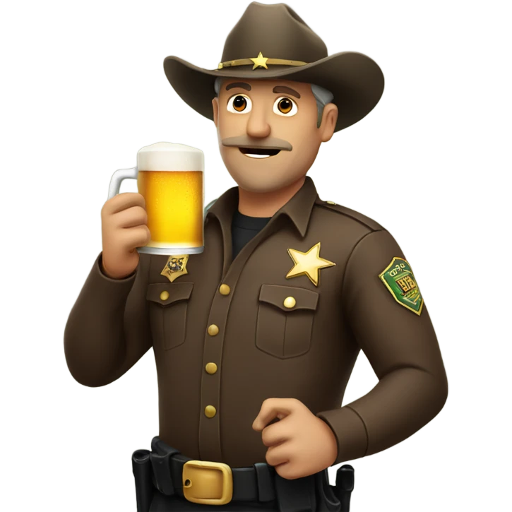 Sheriff drinking a beer emoji