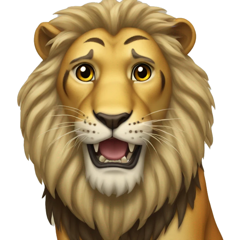 Lion caught tiger emoji