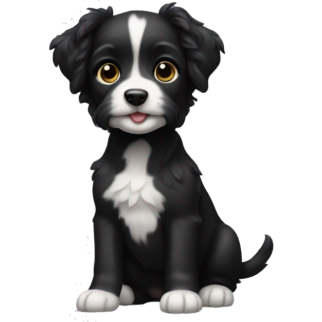 Fully Black Havaneser dog puppy  emoji