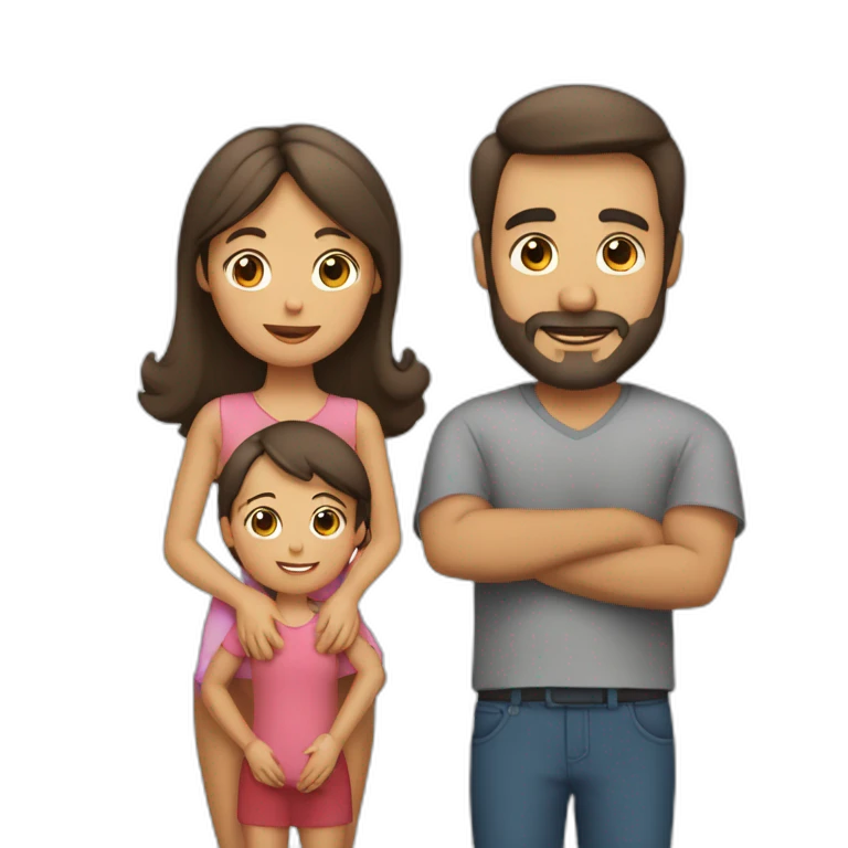 Padre y madre con una hija y dos hijo emoji