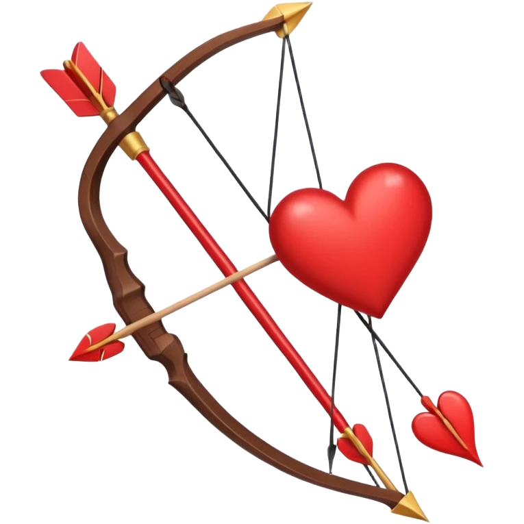 red bow and arrow with hearts emoji