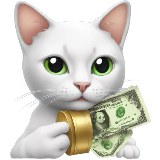 Cat with money emoji