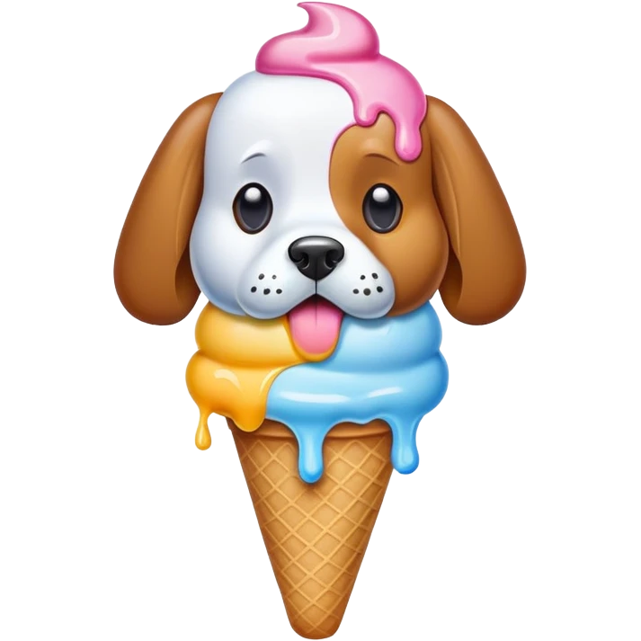 Dog is ice cream emoji