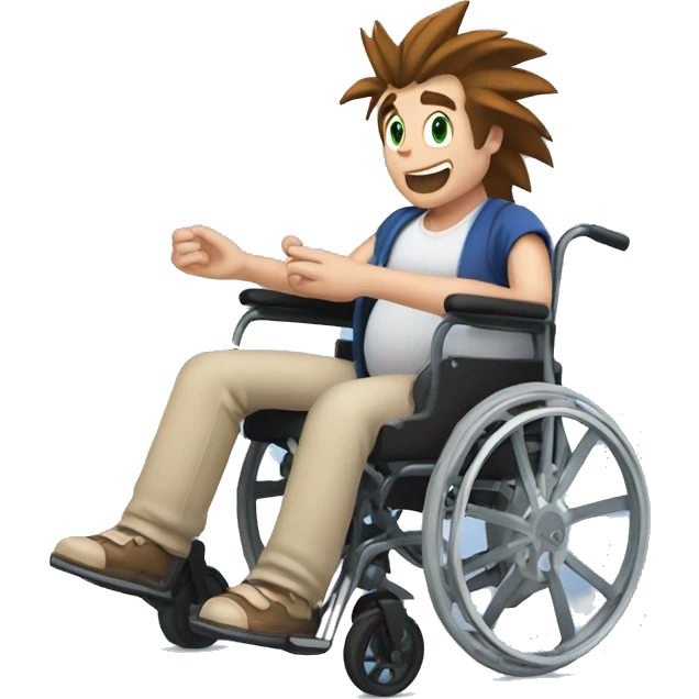 pregnant man in manual wheelchair sonic the hedgehog emoji