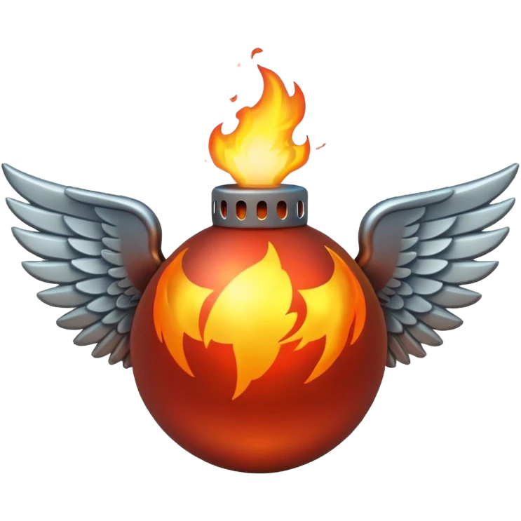  Lit Bomb with wings emoji