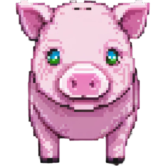 Minecraft pig, authentic blocky style and proportions emoji