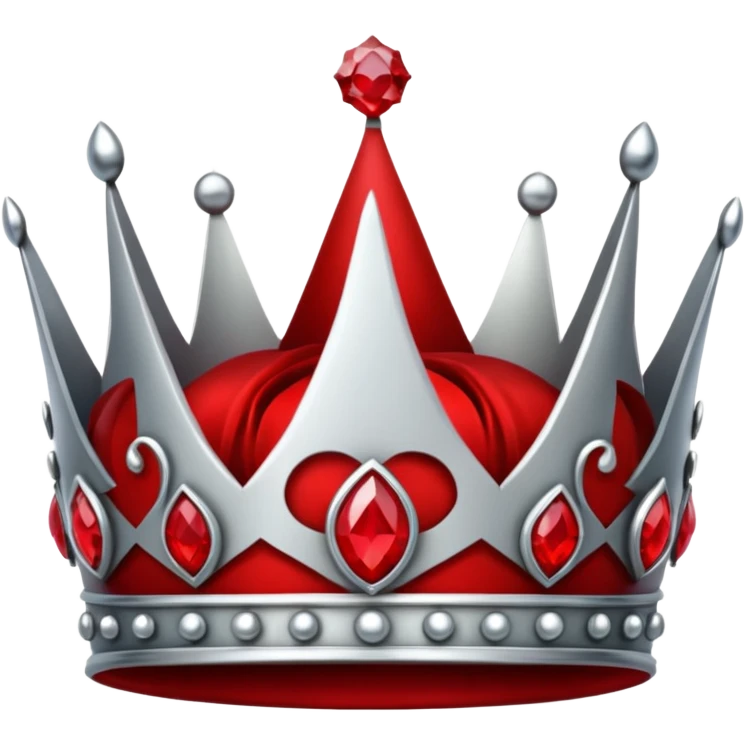 only sliver crown with red gems more gems emoji