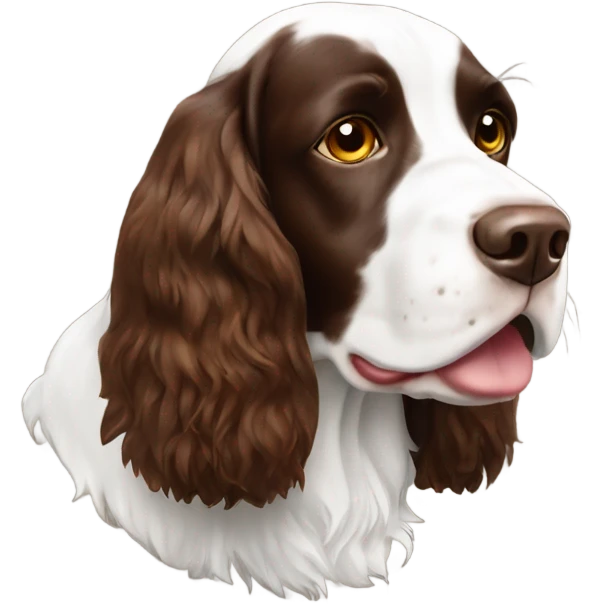 English springer spaniel white and brown  emoji
