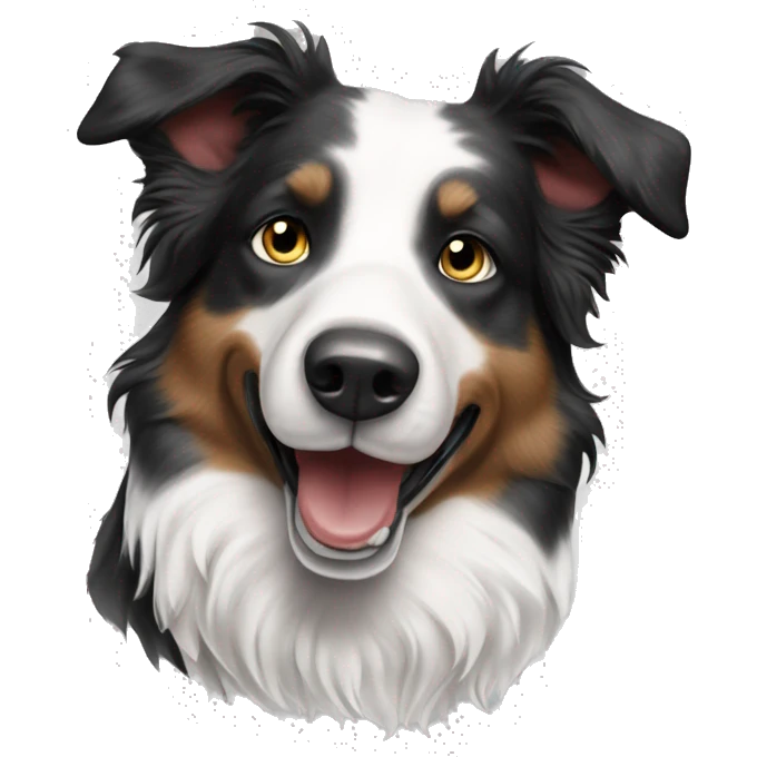 A Merle border collie emoji