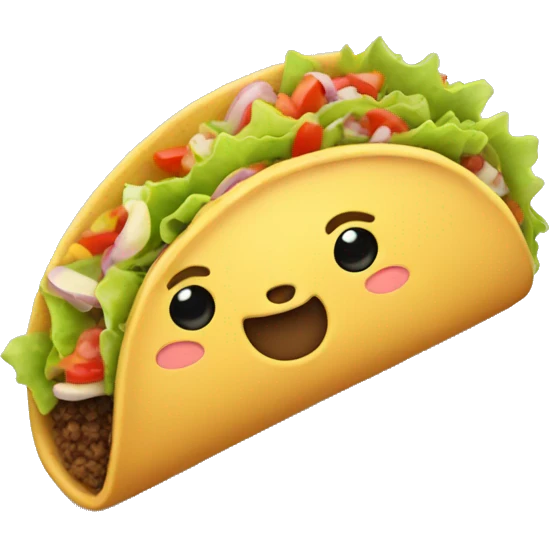 cute taco full of emails emoji