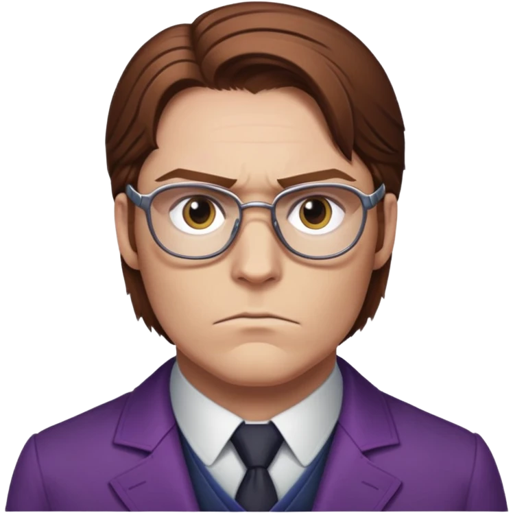 Helmut Zemo with brown hair and glasses, villain from Marvel's Captain America Civil War, serious expression emoji