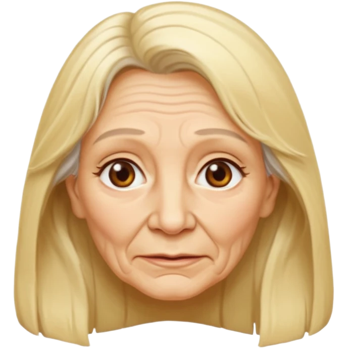 Femme 70 ans blonde cheveux long emoji