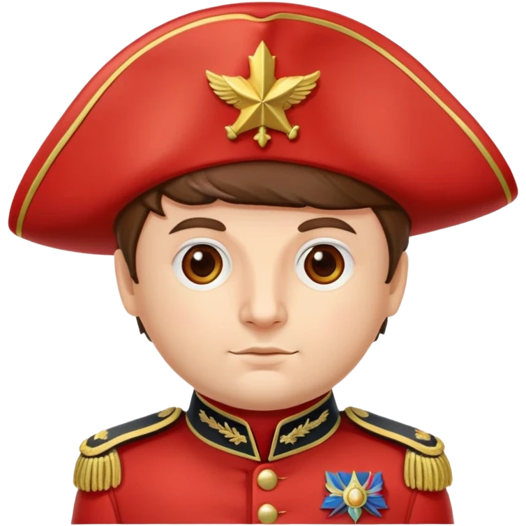 tomato wearing Napoleon Bonaparte's bicorne hat and military officer uniform emoji