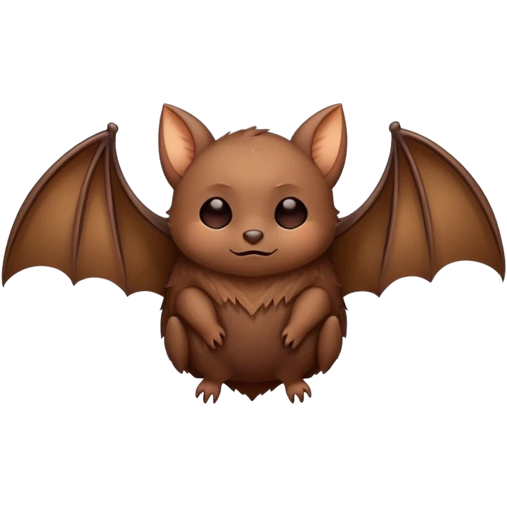 sleeping bat covering itself with wings emoji