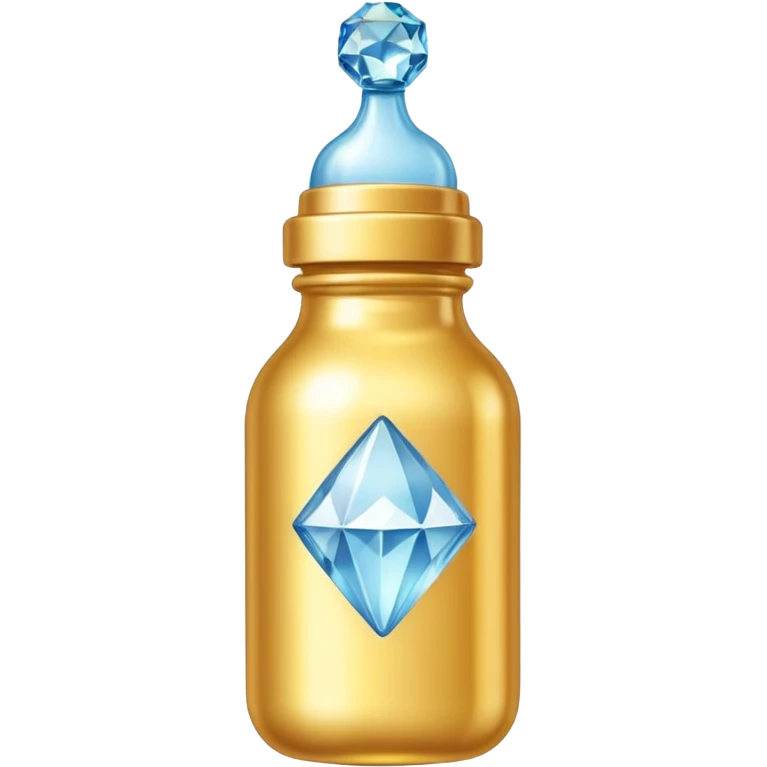 Biberón dorado con diamantes 🍼con ese biberón  de bebe  solo el biberón emoji