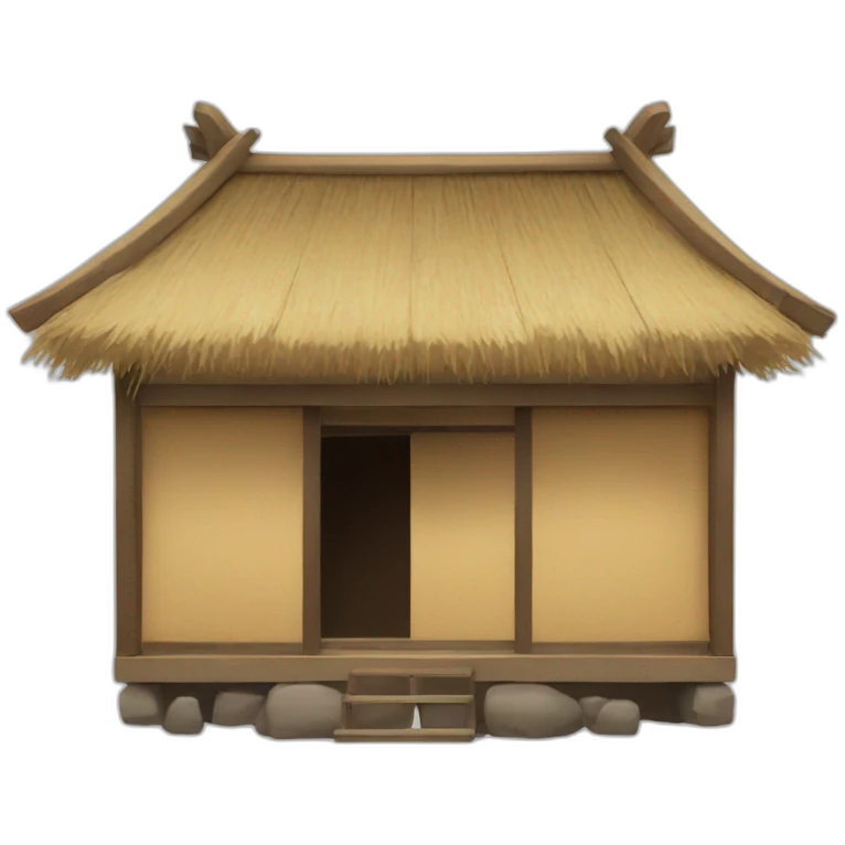a Chinese-style hut with a hay roof emoji