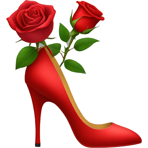 red Rose and high heel emoji