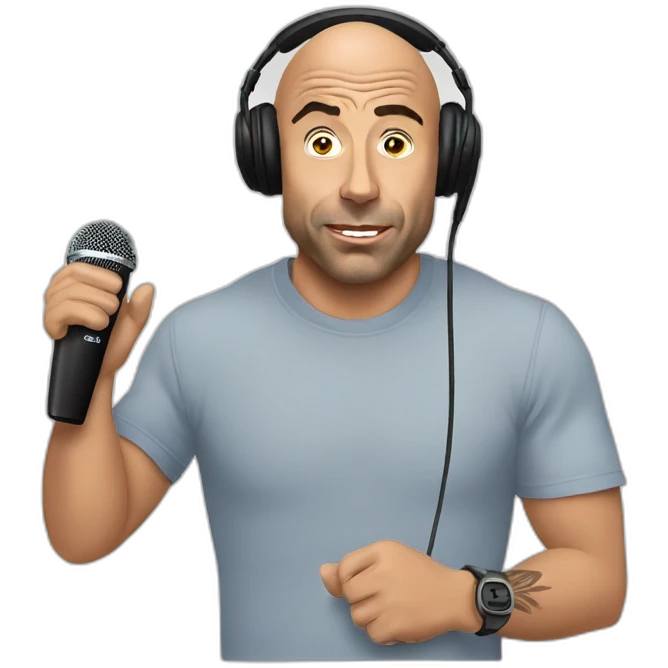 Joe Rogan podcast with a microphone emoji