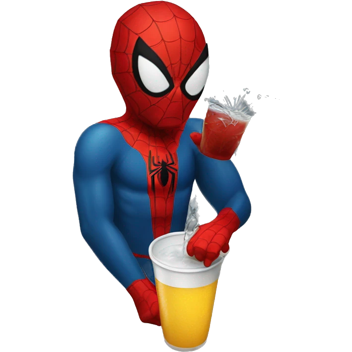 spideman drinking emoji