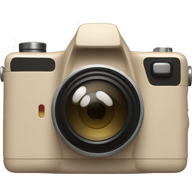 beige Palaroid camera with a photo card sticking out of it emoji