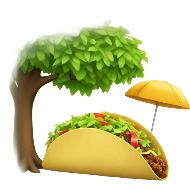 Taco lounging under a tree emoji