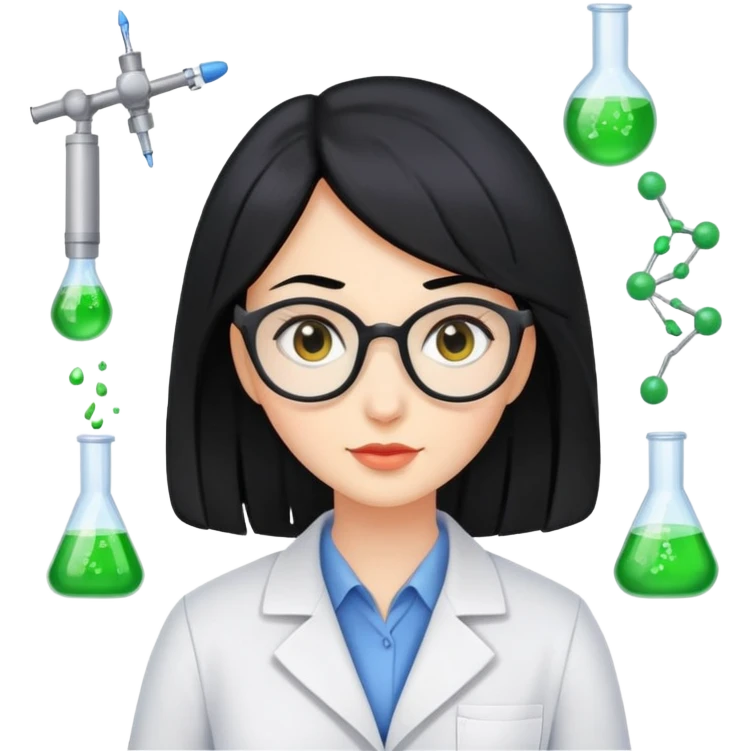 black hair woman scientist emoji