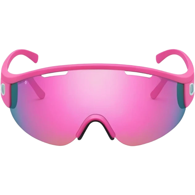 sporty pink shield visor sunglasses, athletic design, one-piece lens emoji