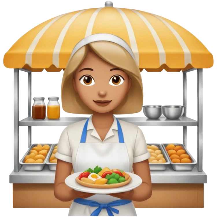 woman in food stall emoji