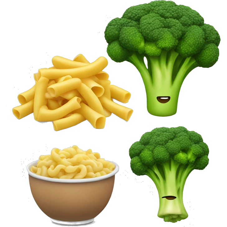 macaroni with broccoli and chicken emoji