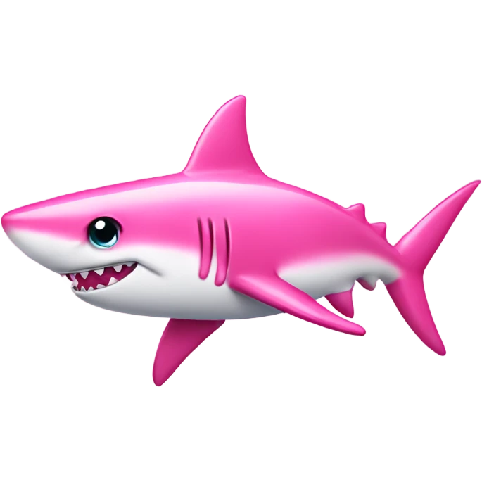 Pink shark with pretty eyes with glitter emoji