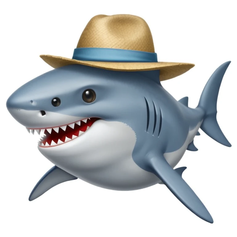 Requin avec un chapeau emoji
