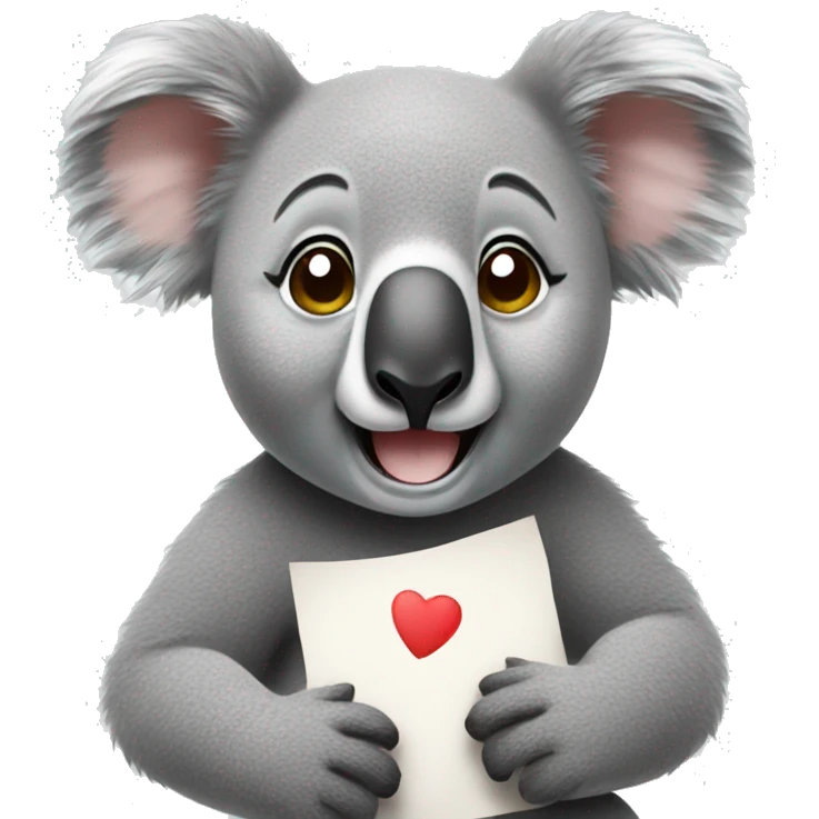 a koala who send a message emoji