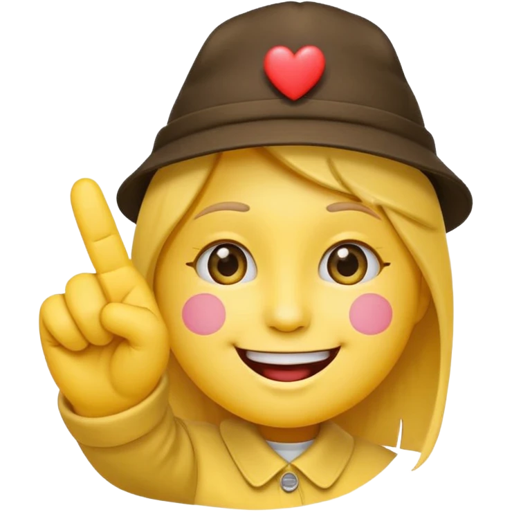 A Smiling Face with Smiling Eyes emoji with a hand korean finger heart emoji that has the middle finger sticking out emoji