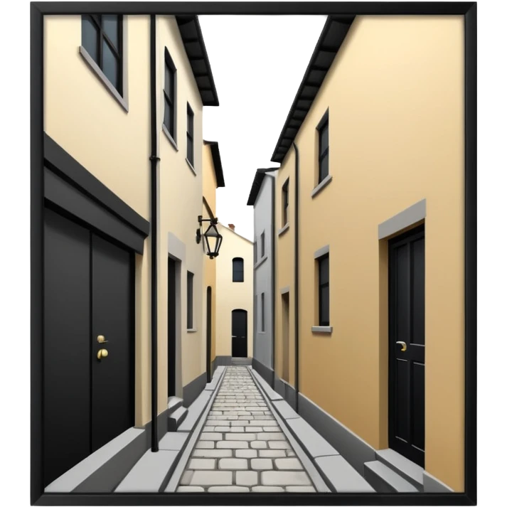 narrow alleyway, simple building design emoji