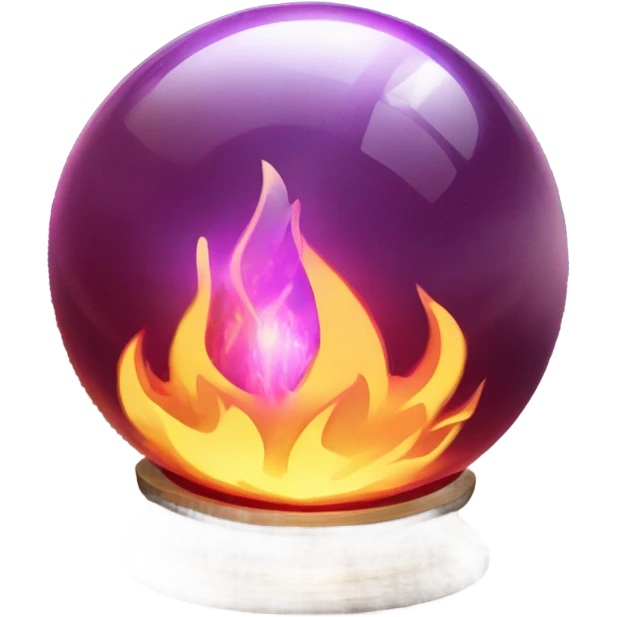 fortune telling ball in fire emoji
