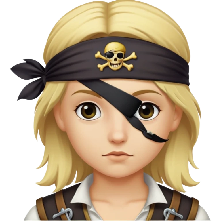 Young blonde pirate emoji