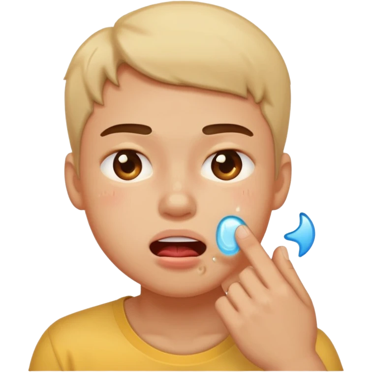 a person sweating and blushing while biting their cheek emoji