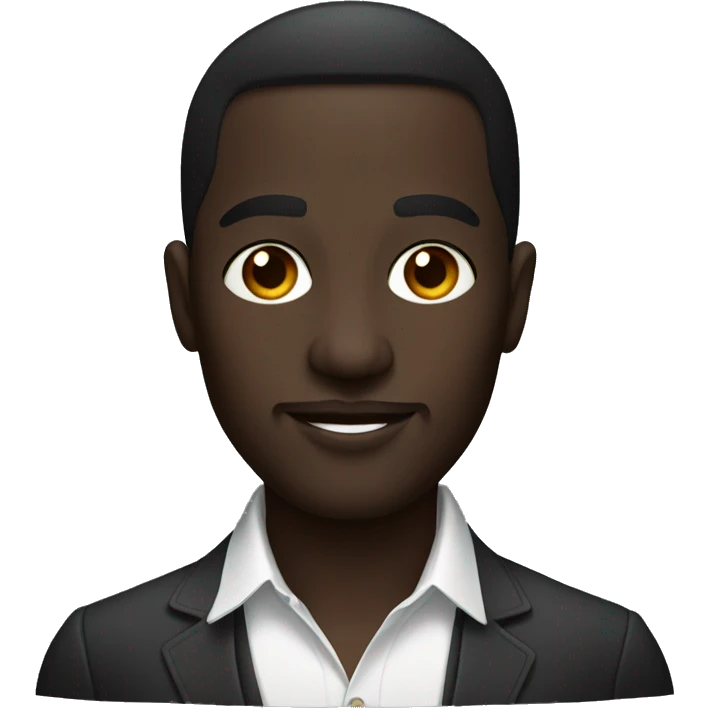 stylish portrait of dark-skinned male emoji