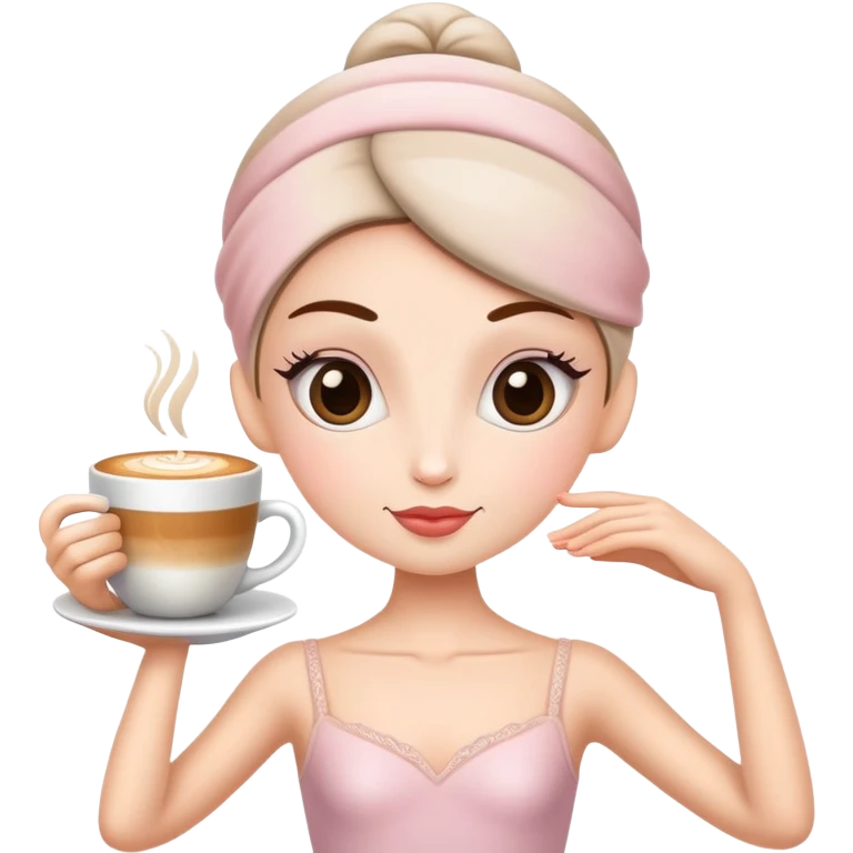 Ballerina that has a cappucion cup as her head emoji